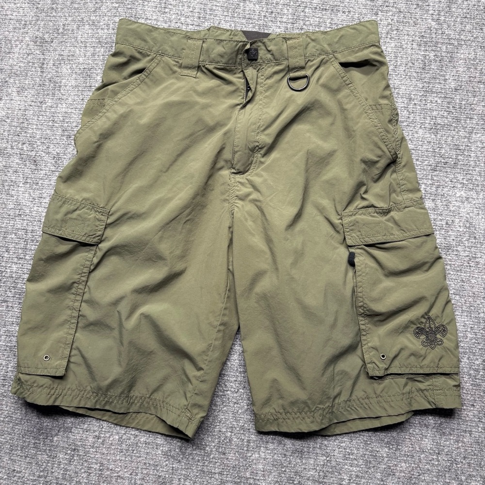 BOY SCOUTS OF AMERICA CENTENNIAL UNIFORM Mens Small Green Nylon Cargo Shorts